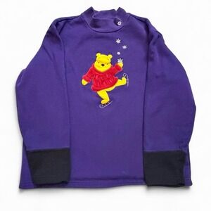 Vintage Disney Winnie The Pooh Christmas Mock Neck Sweatshirt Size Large
